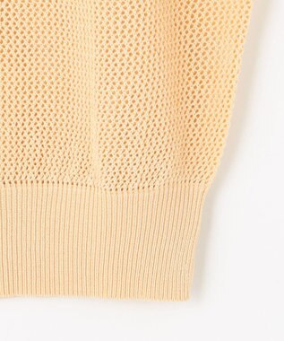 Feroux 【洗える】透かし編みニットトップス アイボリー系