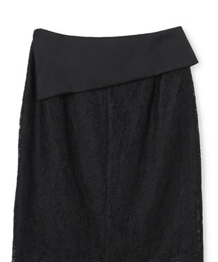 BEIGE， FLUORITE / 異素材コンビ レーススカート Black
