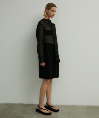 BEIGE， MATHIEU / バンドカラーシャツ Black