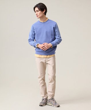 J.PRESS MEN 軽やかに着映える上質ベーシック【ストレッチ / イージーケア】【FLEX YARN】クルーネック ニット ブルー系