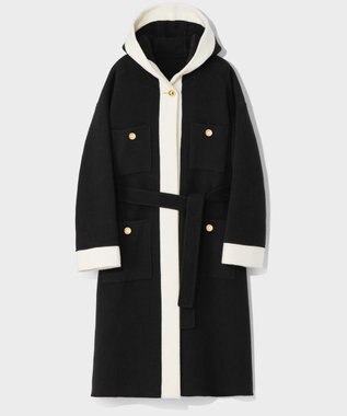 GRACE CONTINENTAL ラインフードリバーコート ブラック