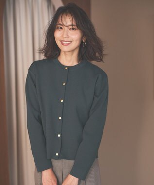  【UVカット・洗濯機可】クロップド丈スナップカーディガン