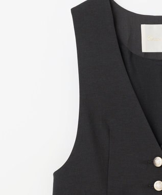 GRACE CONTINENTAL リネン混ツイルジレ ブラック