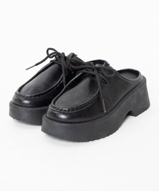 WEGO レースアップデザインサボ ブラック