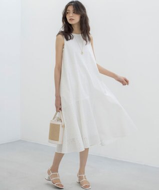 組曲 【WEB限定・新色追加】エンブロイダリーレースノースリーブ ワンピース アイボリー系