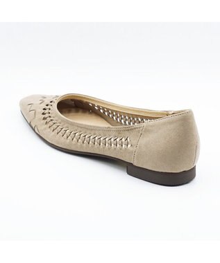 APOM フレンチスクエアメッシュフラット ベージュスエード