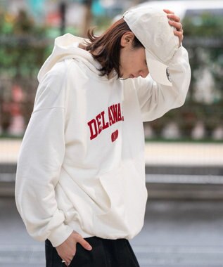 WEGO 【ユニセックス着用ITEM/SMLサイズ展開】グラフィックロゴプルパーカー ホワイト