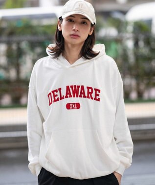 WEGO 【ユニセックス着用ITEM/SMLサイズ展開】グラフィックロゴプルパーカー ホワイト