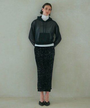 NAVE 【Nave・洗える】シアーニット パーカー ブラック系