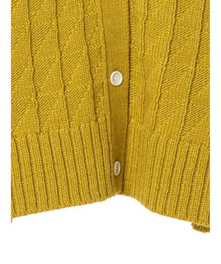 AMERICAN HOLIC スクエア柄Ｖネックニットカーディガン Mustard