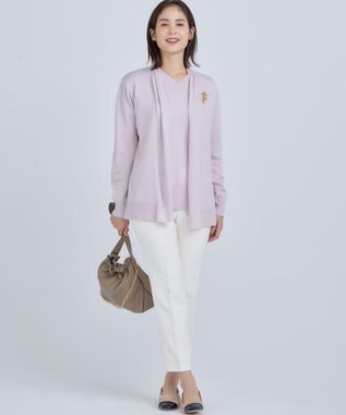 組曲 L 【WEB限定】ベーシックダブルクロス テーパードパンツ アイボリー系