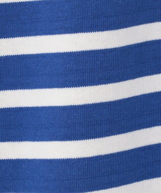 SHARE PARK LADIES 【UVカット】ボーダーロゴ半袖カットワンピース ブルー系1