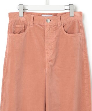 23区 【洗える】23区DENIM ベルベットストレッチ ワイドパンツ ピンク系