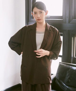 earth music&ecology シアードルマンジャケット Brown