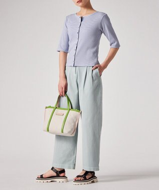 Paul Smith ボーダー ハーフスリーブ カーディガン グレイッシュブルー