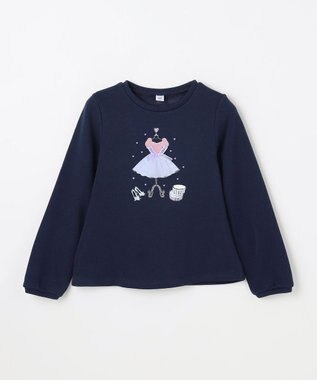 ANY KIDS ドレスモチーフ 裏シャギー トレーナー ネイビー