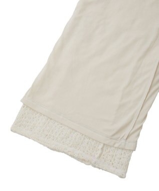 Green Parks コード刺繍　　レースイージーワイドパンツ Ivory