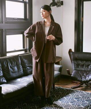 earth music&ecology シアードルマンジャケット Brown