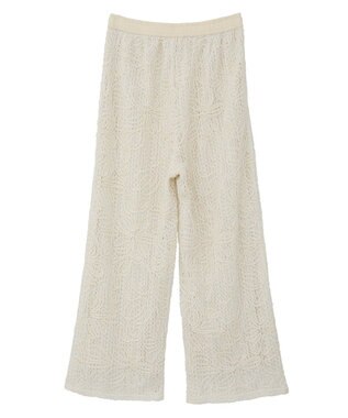 Green Parks コード刺繍　　レースイージーワイドパンツ Ivory