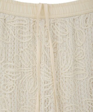 Green Parks コード刺繍　　レースイージーワイドパンツ Ivory