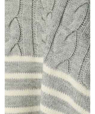 CRAFT STANDARD BOUTIQUE ケーブル×ボーダードッキングプルオーバー Border Gray