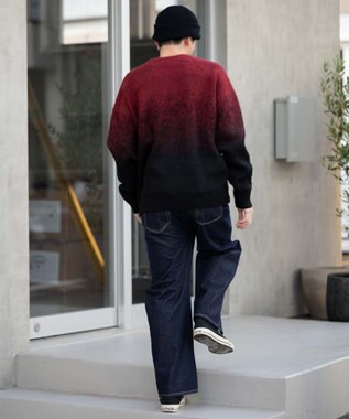 WEGO 【ユニセックス着用ITEM/MLサイズ展開】ファジーグラデーションプルオーバー ワイン