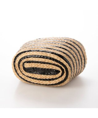 UNBILLION カシュカシュ cachecache / メタリックボーダーラフィアカゴバッグ ブラック