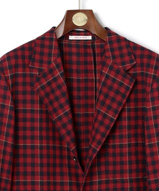 J.PRESS MEN 【J.PRESS ORIGINALS】Wool Nylon Refine Tartan Check 3B Sack Jacket / Japan Made レッド系4