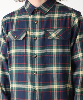 Columbia Columbia/ フレアガンストレッチフランネルシャツ /コロンビア Coll Navy Two Lane Tartan