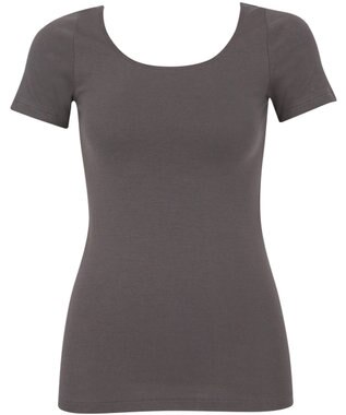 Wing あったかインナー オーガニックコットン混 やわらかくやさしい肌ざわり 【綿の贅沢オーガニック】 綿混 保温性 3分袖 半袖 秋 冬 EL4331 ウイング／ワコール グレー