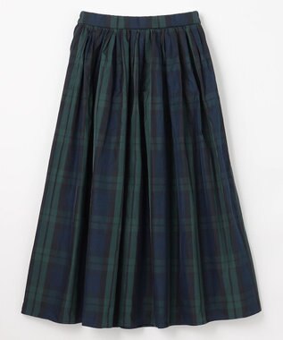 ANY 【ウエストゴム】ビックチェックタフタスカート ネイビー