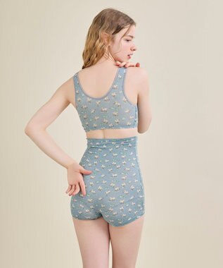 une nana cool ナイトアップブラ MADE WITH LIBERTY FABRIC グレイッシュブルー