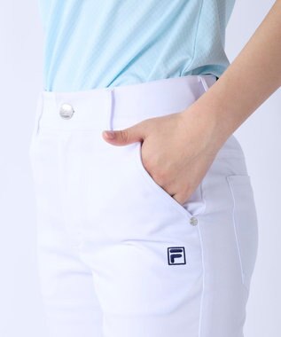 FILA GOLF／marie claire 【FILA GOLF】 ウェストロゴジャガードゴムツイルロングパンツ ホワイト