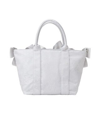 Maison de FLEUR ブルーマニアボリュームリボン２ＷａｙトートＭバッグ Light Blue