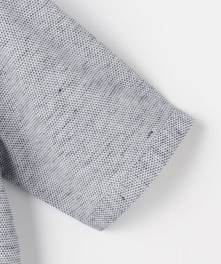 JOSEPH ABBOUD  【フランス産リネン×日本の技術・清涼感】ノルマンディリネントップジャージ ジップ ポロシャツ ブルー系