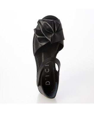 MODE ET JACOMO <D'ICI>フラワーリボンストラップサンダル ブラック