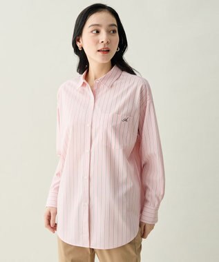 ANY L ＡＮＹオーバーサイズシャツ ピンクストライプ