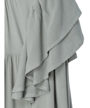 Green Parks ・Ｐｅｔｉｔ　Ｆｌｅｕｒ　ラッフルショルダーブラウス Green