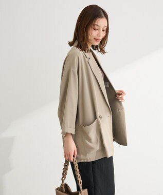 Green Parks 【適ON】シアーシャツジャケット Gray Beige