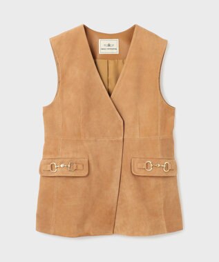 GRACE CONTINENTAL ルーズスエードジレジャケット キャメル