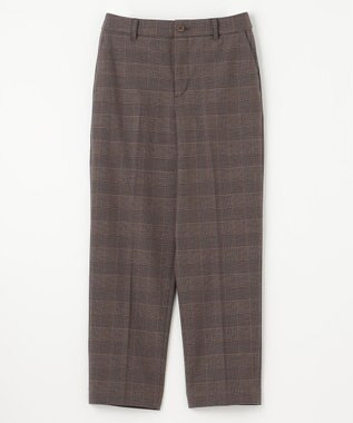 ANY 【ウエストゴム/リントラク加工/裏起毛/ストレッチ】シークレットウォーム　テーパードパンツ ブラウンチェック