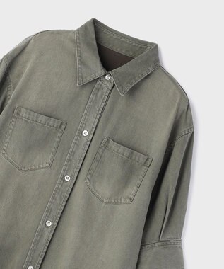 GRACE CONTINENTAL ツイルハーフスリーブシャツ カーキ