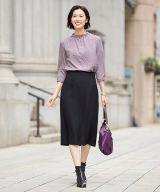 J.PRESS LADIES 【洗える】RELAXIONツイル スカート ブラック系