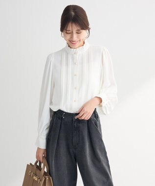 Green Parks ・ＥＬＥＮＣＡＲＥ　ＤＵＥ　ピンタックブラウス Off White