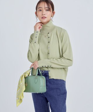 組曲 L 【6色展開・UVケア】クルーネックモダンカーディガン ピスタチオ系