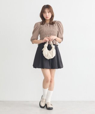 earth music&ecology バルーンミニスカート Black