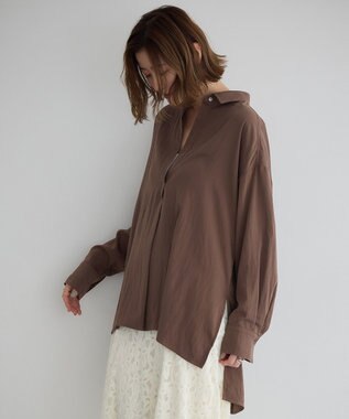 YECCA VECCA スキッパーオーバーシャツ Brown
