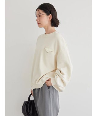 AMERICAN HOLIC ポケット付きバックドレープ裏毛プルオーバー Ivory