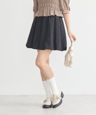 earth music&ecology バルーンミニスカート Black