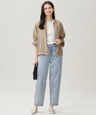 自由区 L 【接触冷感・洗える】エンブロイダリーローン Tブラウス オフ